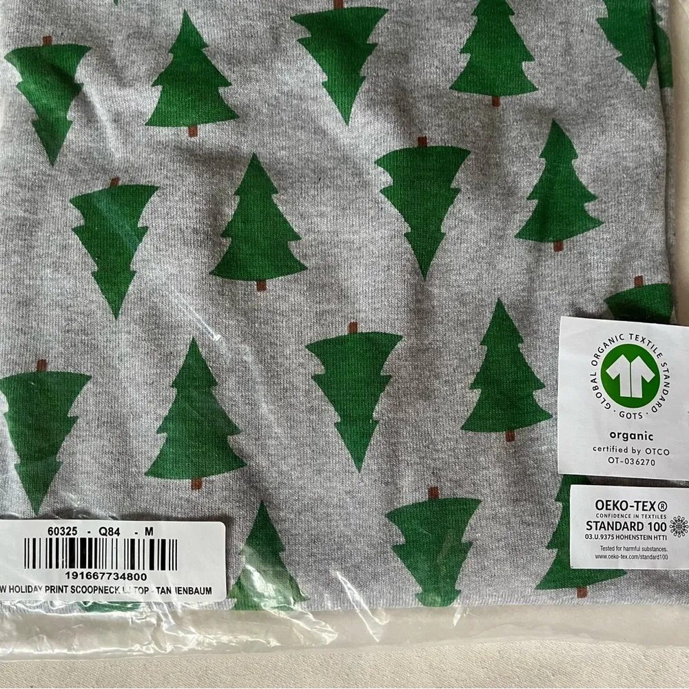 Hanna Andersson Tannenbaum Christmas tree holiday print scoop neck pajama top Size L - Image 3