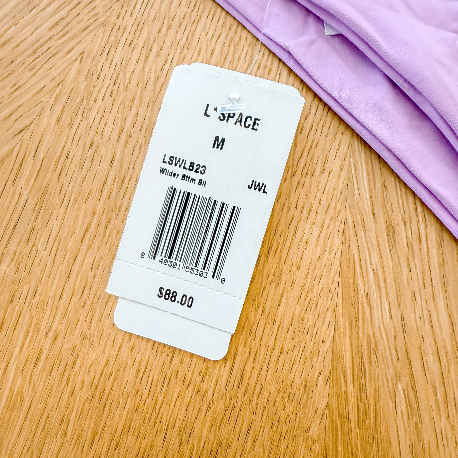 L Space Bikini Bottom Medium Jewel Purple Wilder Double Strap Summer Beach Swim - Image 3