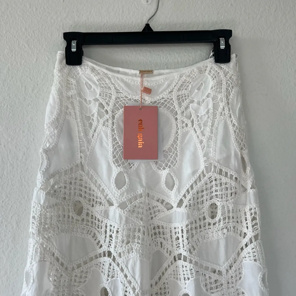 NWT Cult Gaia Cove Lace Swimsuit Coverup Pants in White - Image 4