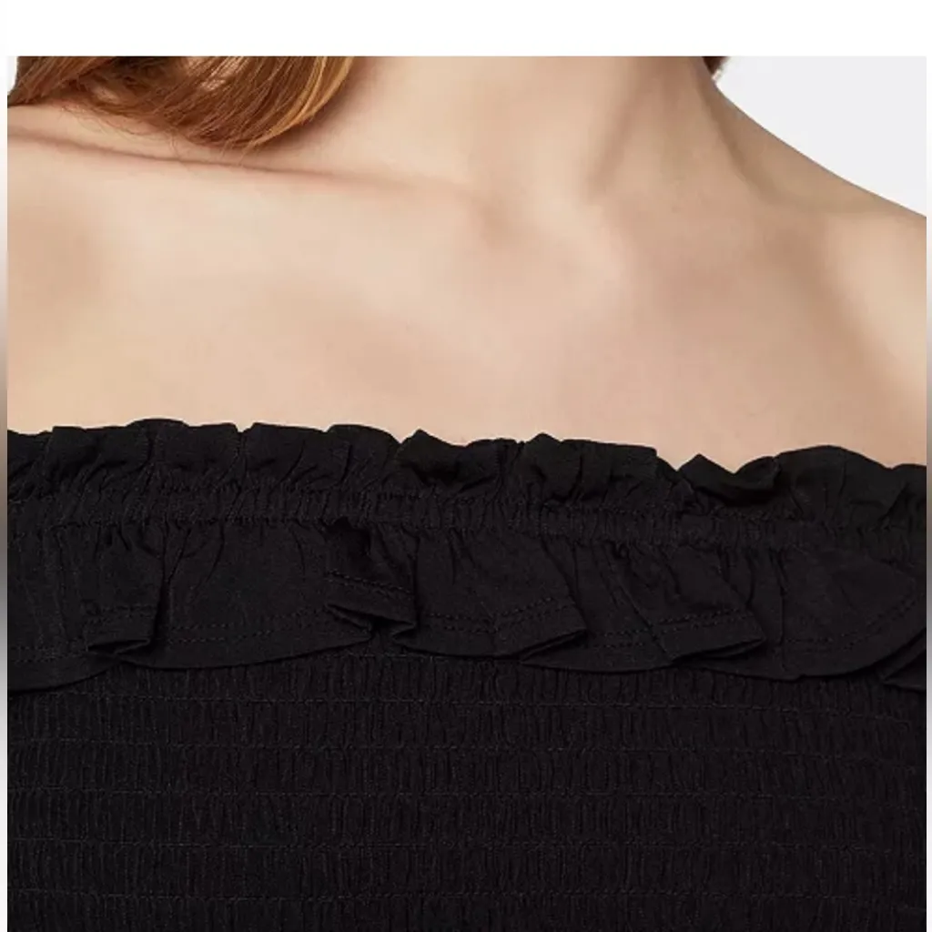 BCBGeneration Black Ruffled Off-Shoulder Blouse Size S - Image 9
