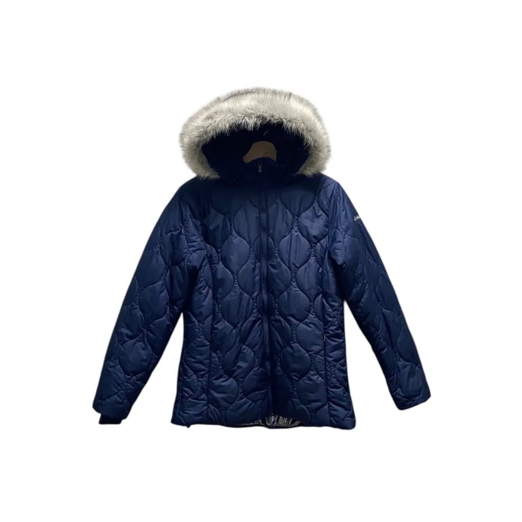 Columbia Quilted Winter Parka Navy Blue Size M - Image 2