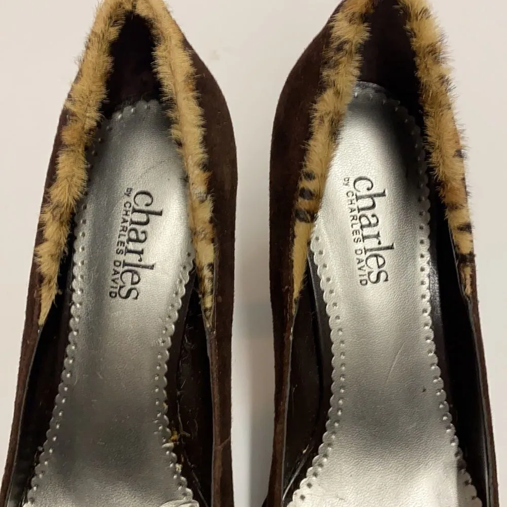 CHARLES DAVID LEOPARD 🐆 PRINT PLATFORM HEELS SIZE 8 A11 - Image 7