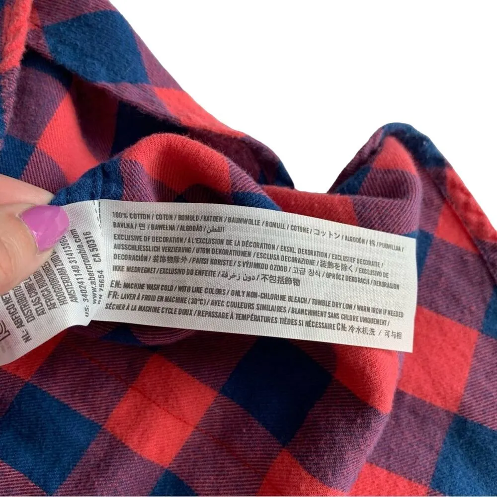 Via Penny Lane Reworked Apparel Elton John Graphic Plaid Flannel Button Up Shirt Red Size M - Image 7