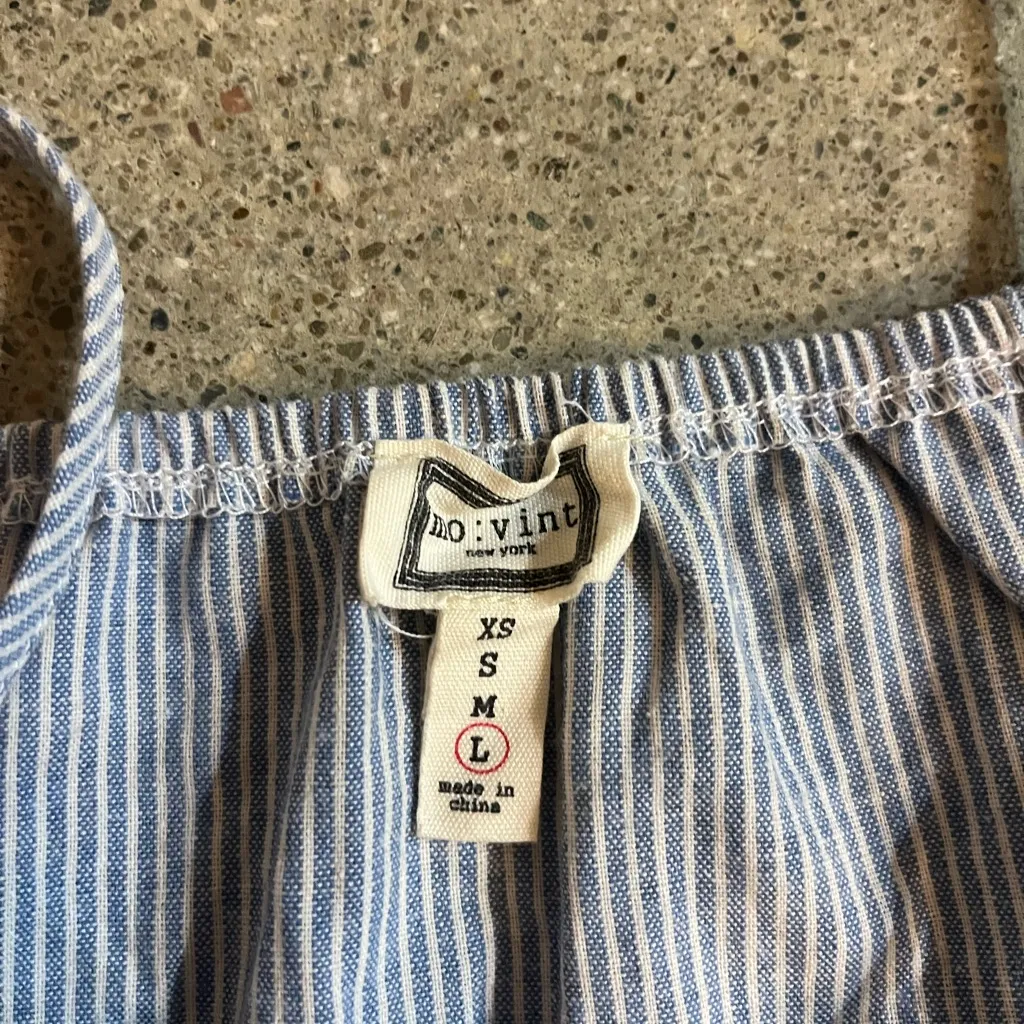 Striped Halter Top White Size L - Image 2