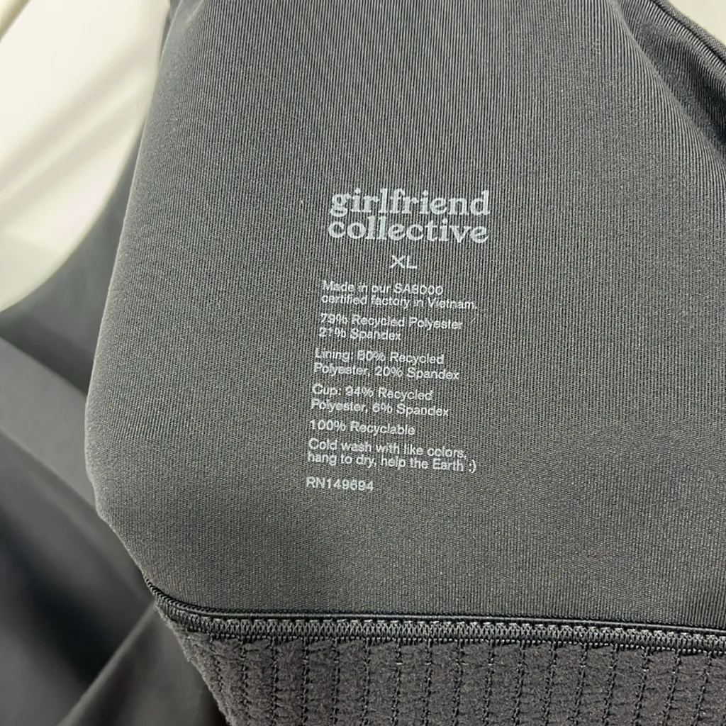 Girlfriend Collective XL Gray Racerback Sports Bra - Image 8