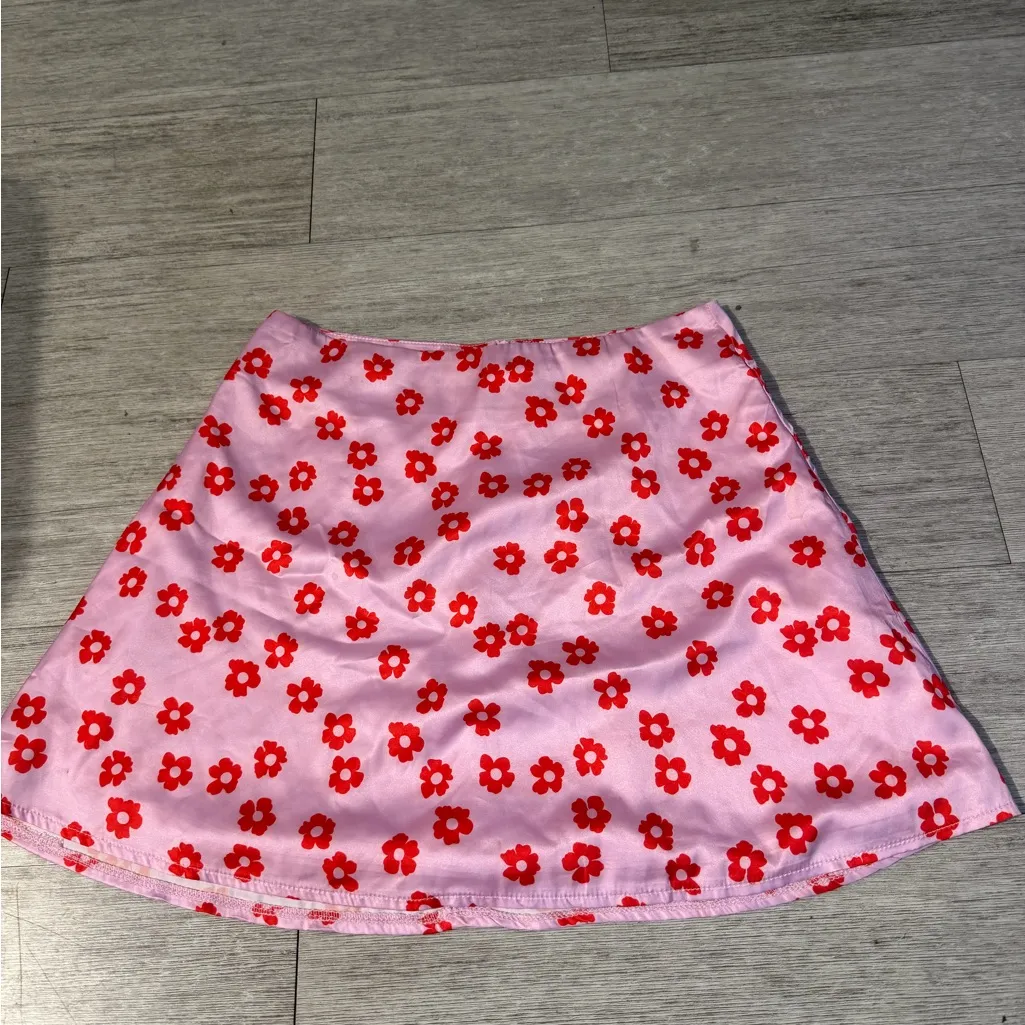 Princess Polly floral pink and red mini skirt - Image 2