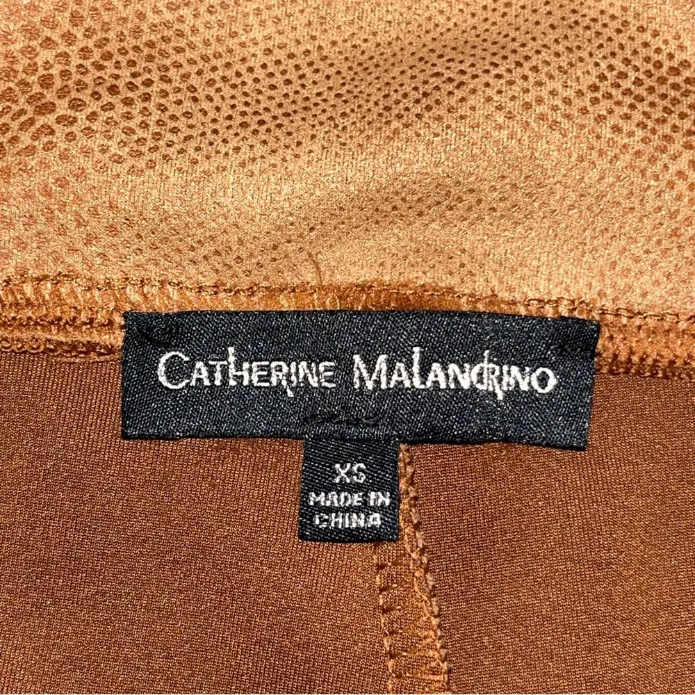 Catherine Malandrino Tan Faux Leather Snakeprint Leggings size XS - Image 5
