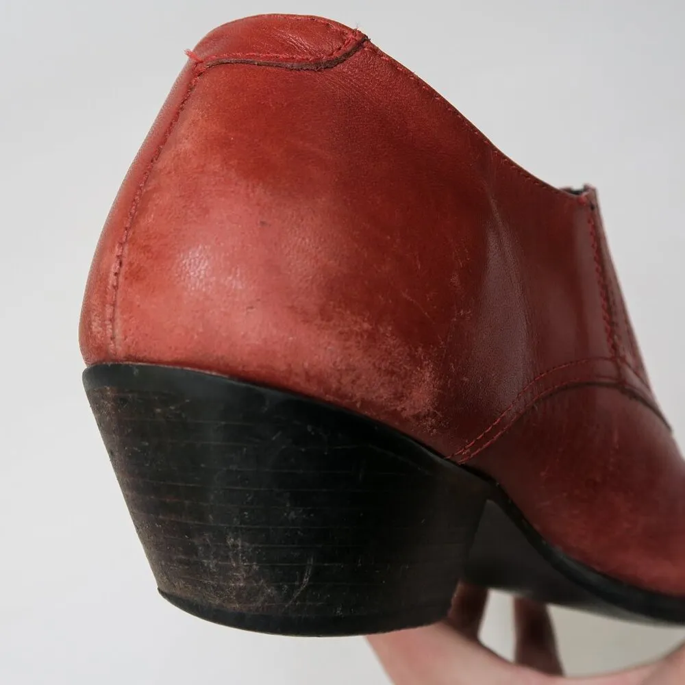Vintage 90s Durango Red Leather Cowboy Boot Mules - Image 12