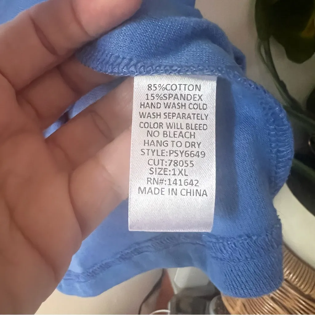 RHINESTONE STUDDED STAR FRINGE V NECK‎ KNIT DRESS blue Women’s SIZE 1X western - Image 7