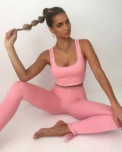 Pink Ruched Leggings  - Image 3