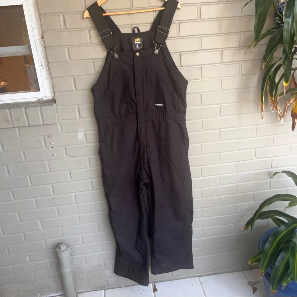 NWT Berne Workwear Insulated Bib Overall Black Canvas Womens Large Tall Utility Size undefined - Image 3