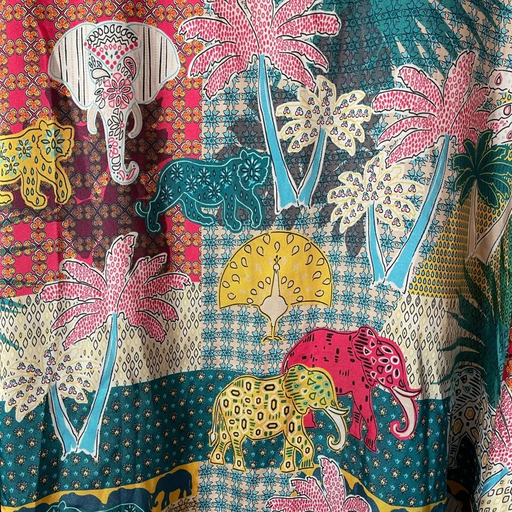 Zara Multicolored Jungle Print Kimono Size Medium - Image 6