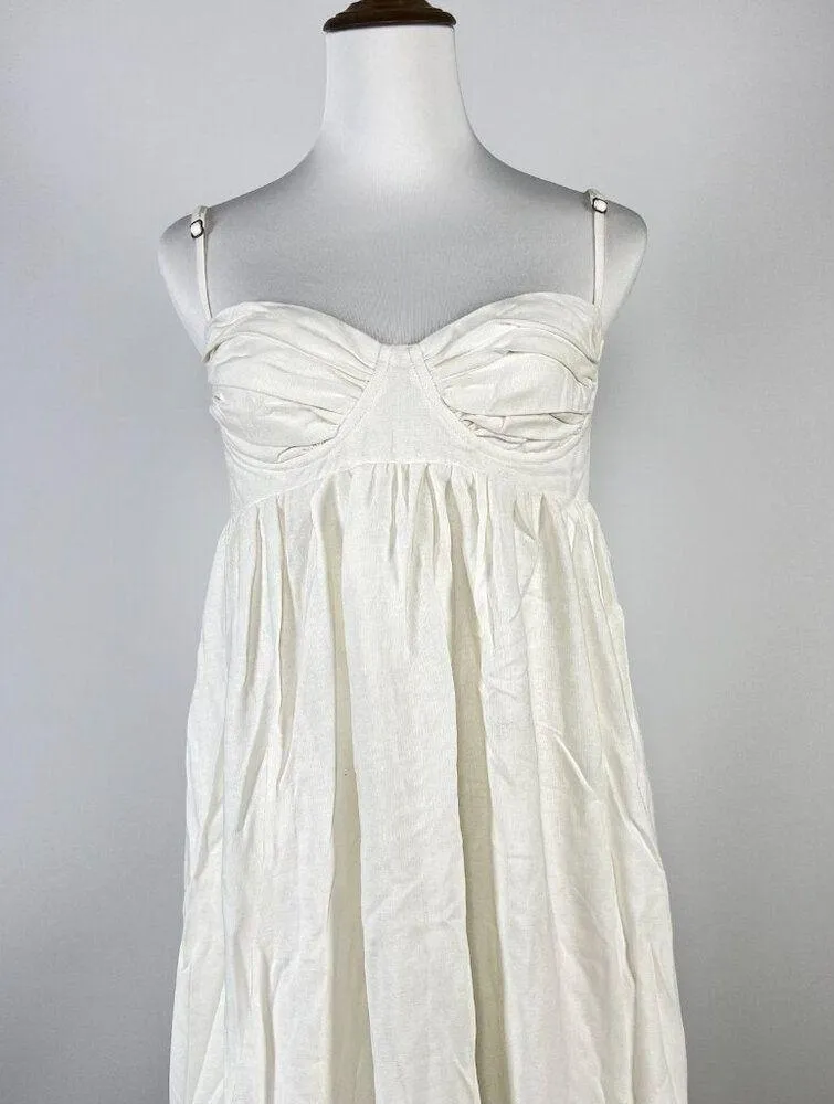 NWOT Farm Rio Linen Blend White Sleeveless Maxi Dress Size S - Image 6