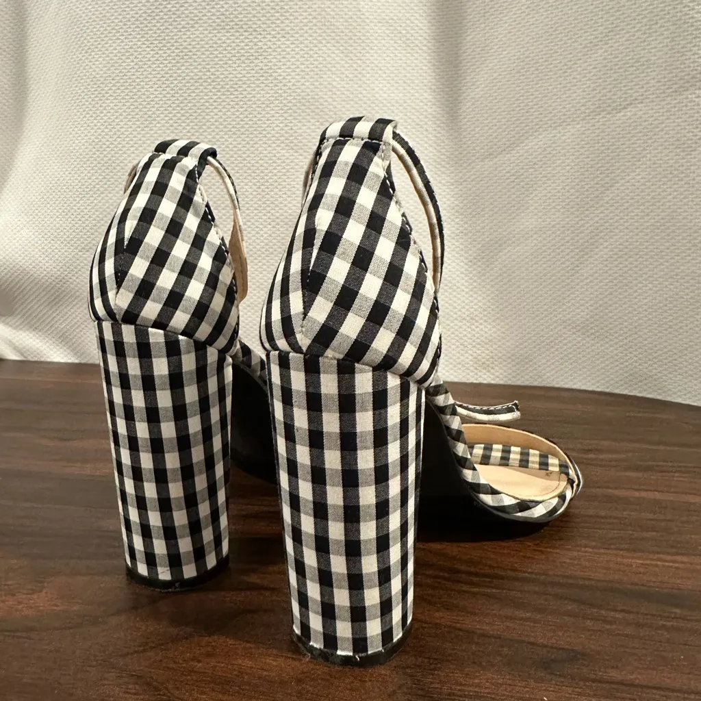 Lulu's Black and White Gingham Heels - Image 3