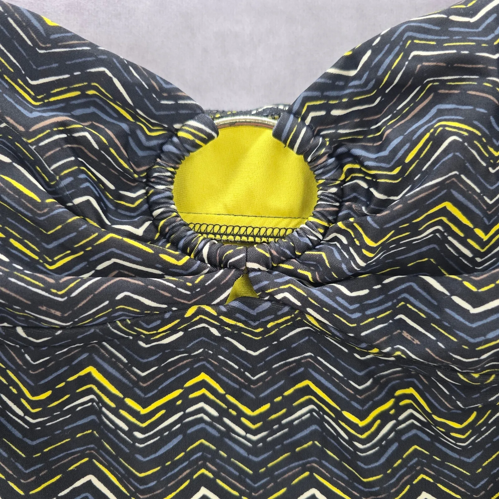 Mossimo Black Chevron Tube Padded Strapless Swimwear‎ Tankini Tank Top Medium M - Image 3