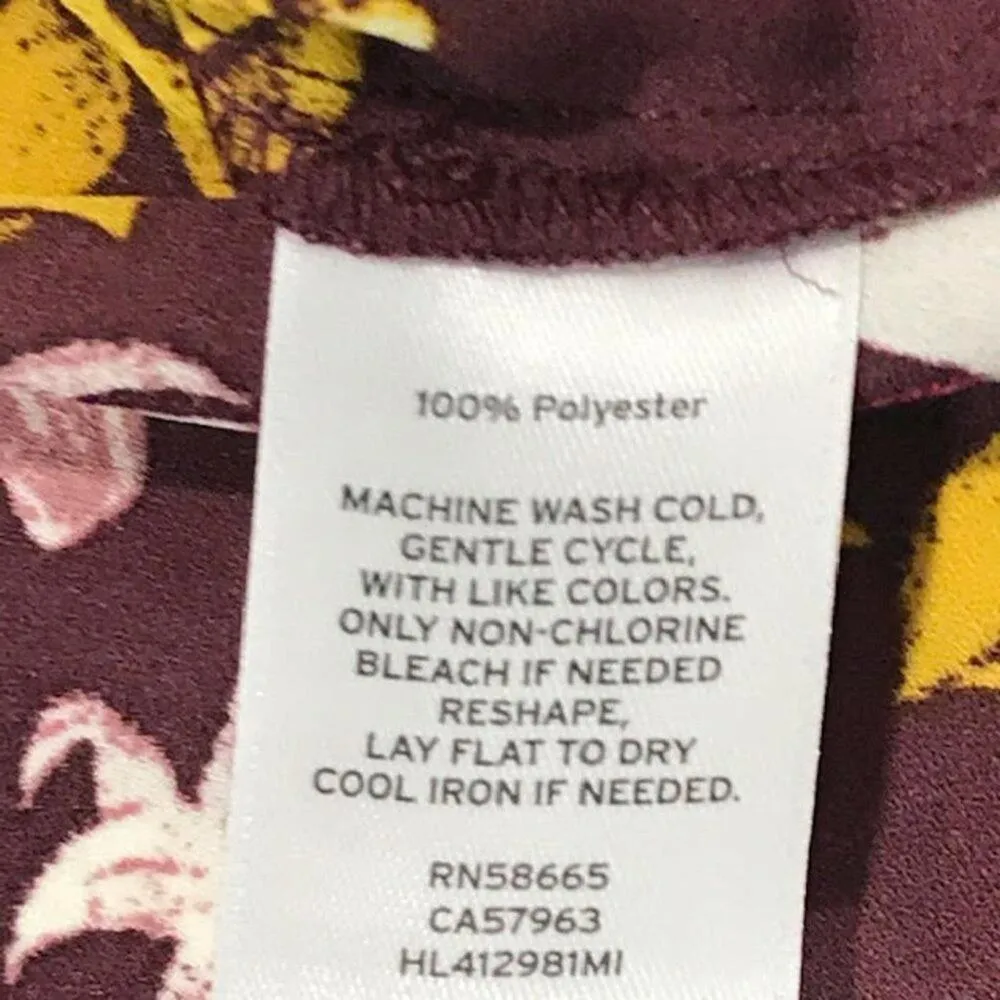 CHELSEA28 Plum Marigold Retro Floral Wrap Top Size Medium - Image 8