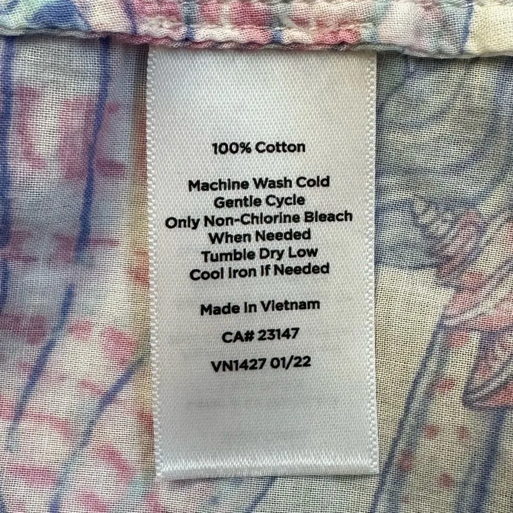 Talbots Seashells Print Long Sleeves Button Down Shirt, Sz Large Petite - Image 11