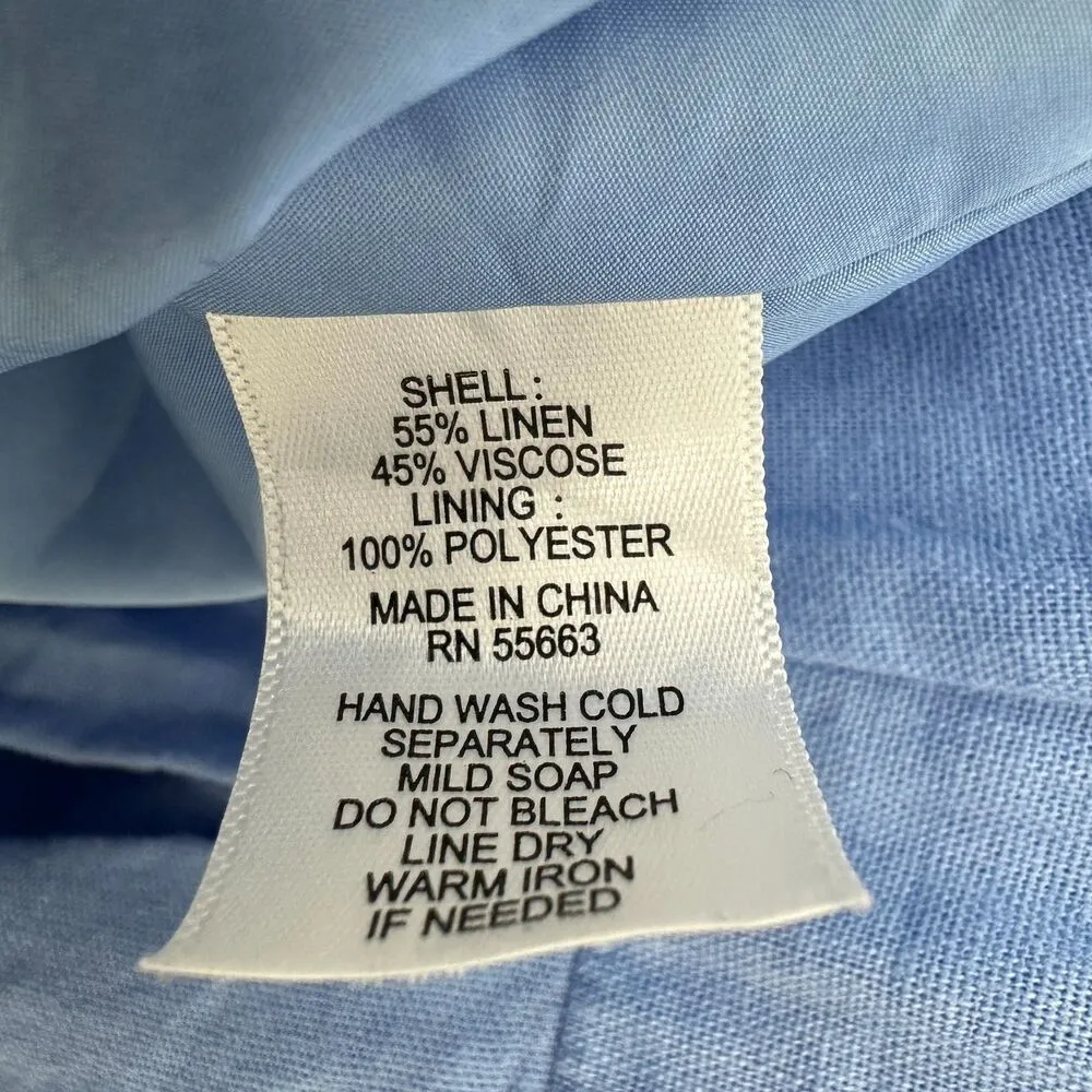 Cynthia Rowley Linen Blue Bubble Mini Dress Size Medium - Image 3