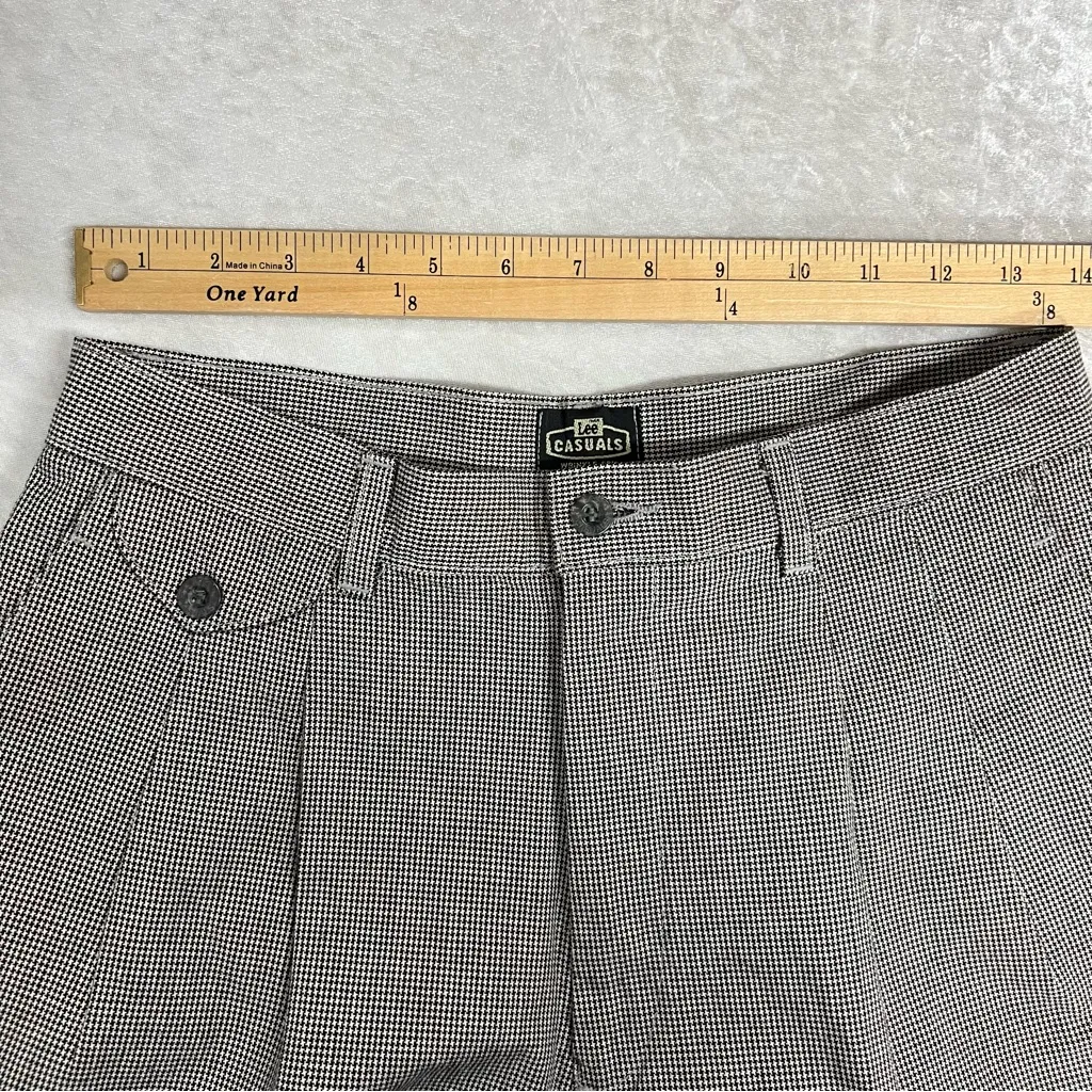 Vintage 90’s Lee wrinkle free high waisted houndstooth pleated trouser Pants 12P - Image 10