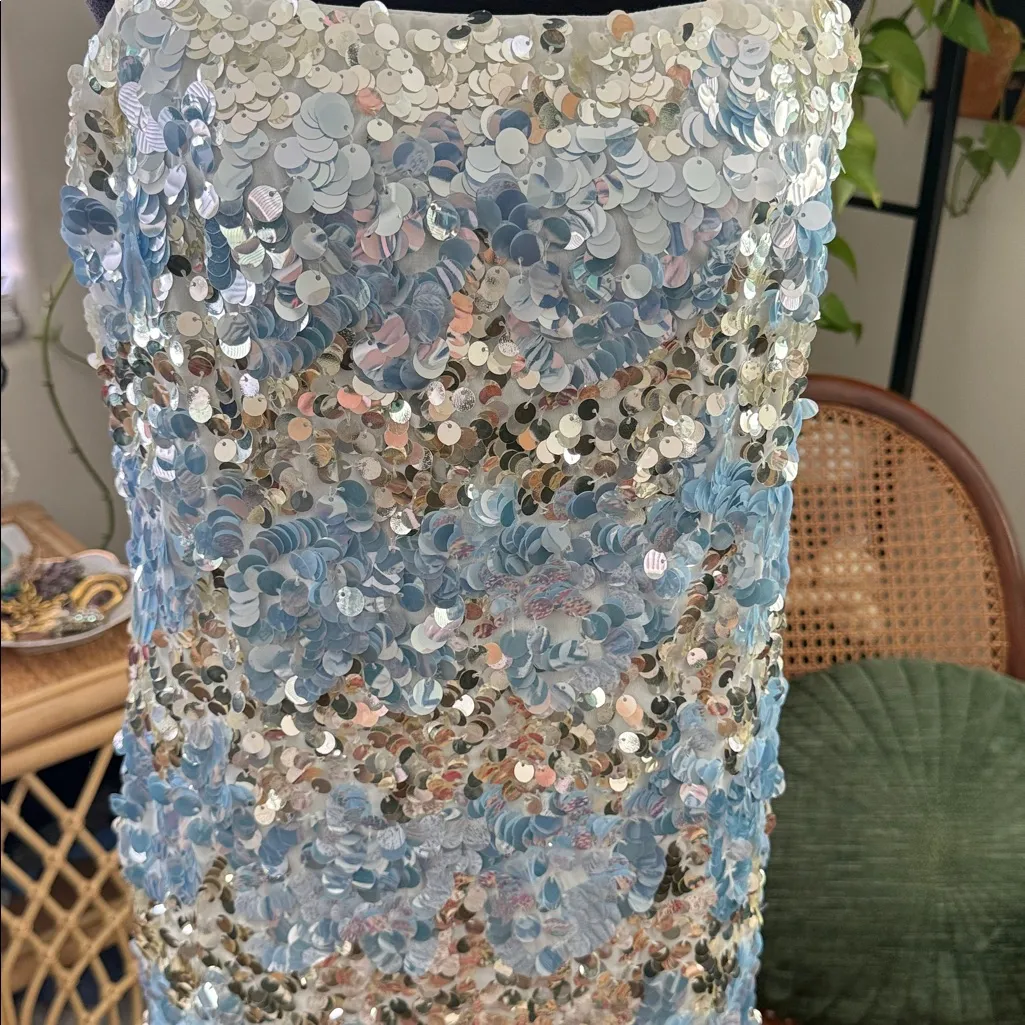 NWT J.Crew Collection Sky Mint Sequin Mini Dress - Image 3
