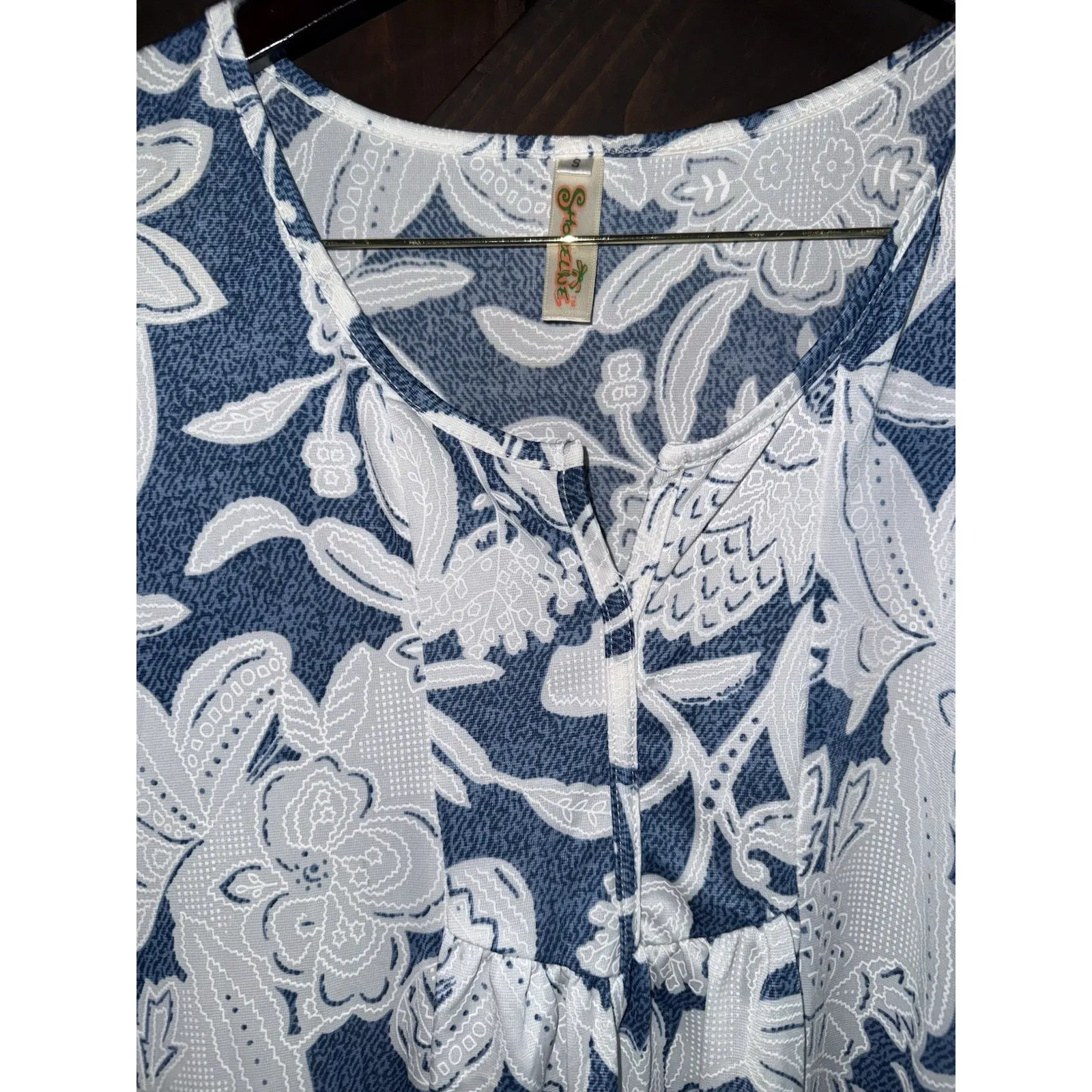 Shoreline‎ blue and white sleeveless dress Women's Sz Small S - Image 2