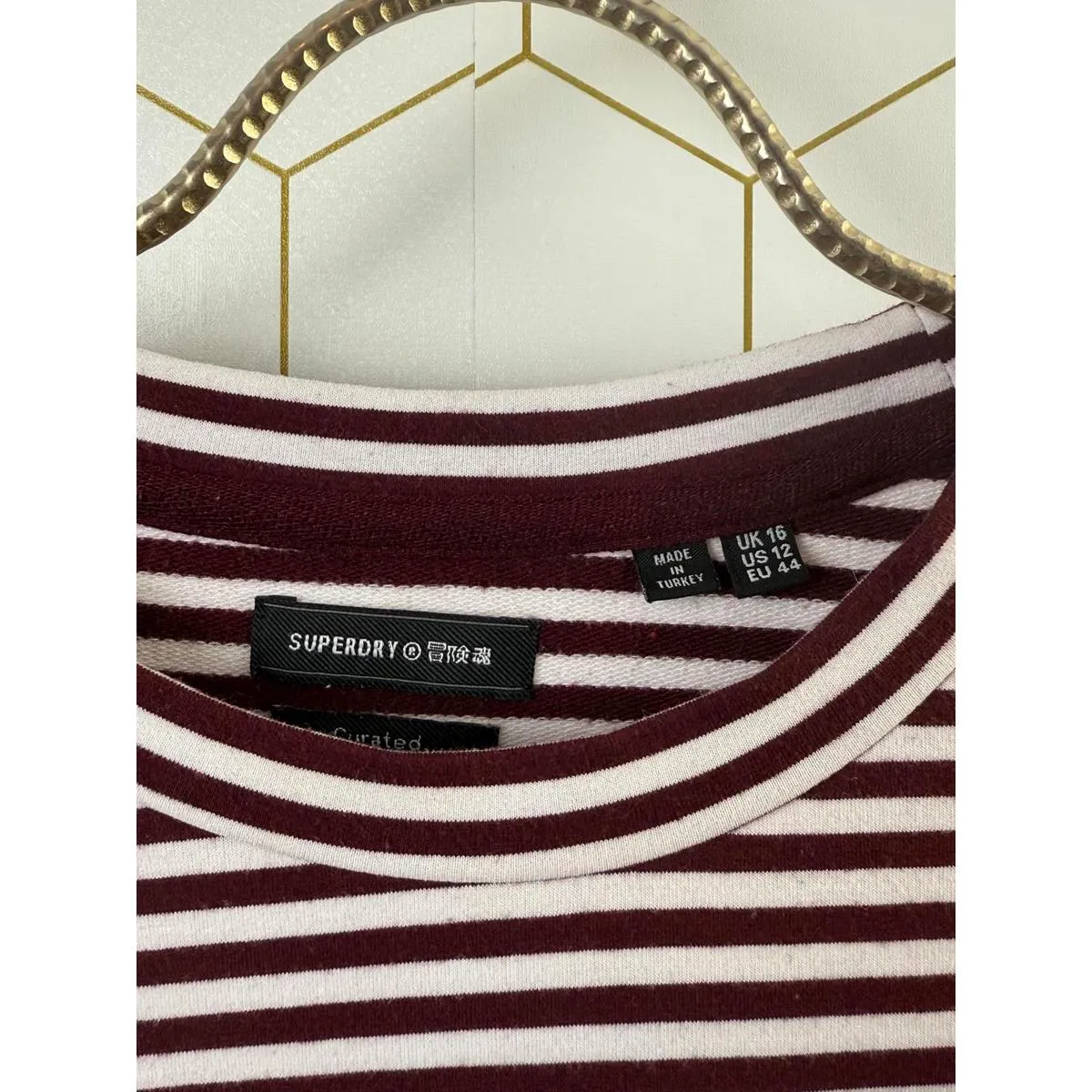Superdry Oversized Stripe Graphic NYC Top - Size - 12 - Image 6