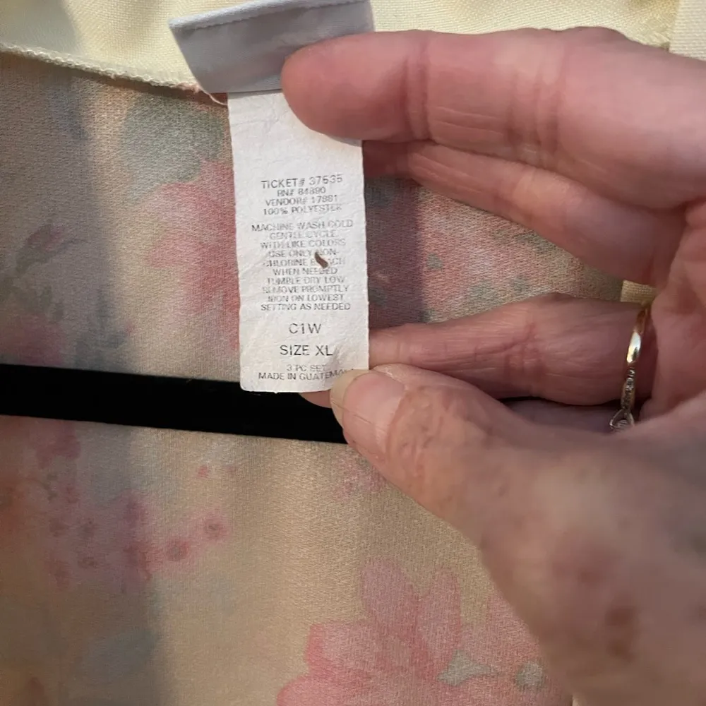 Haband! vintage blazer jacket yellow & pink floral. Size XL - Image 4