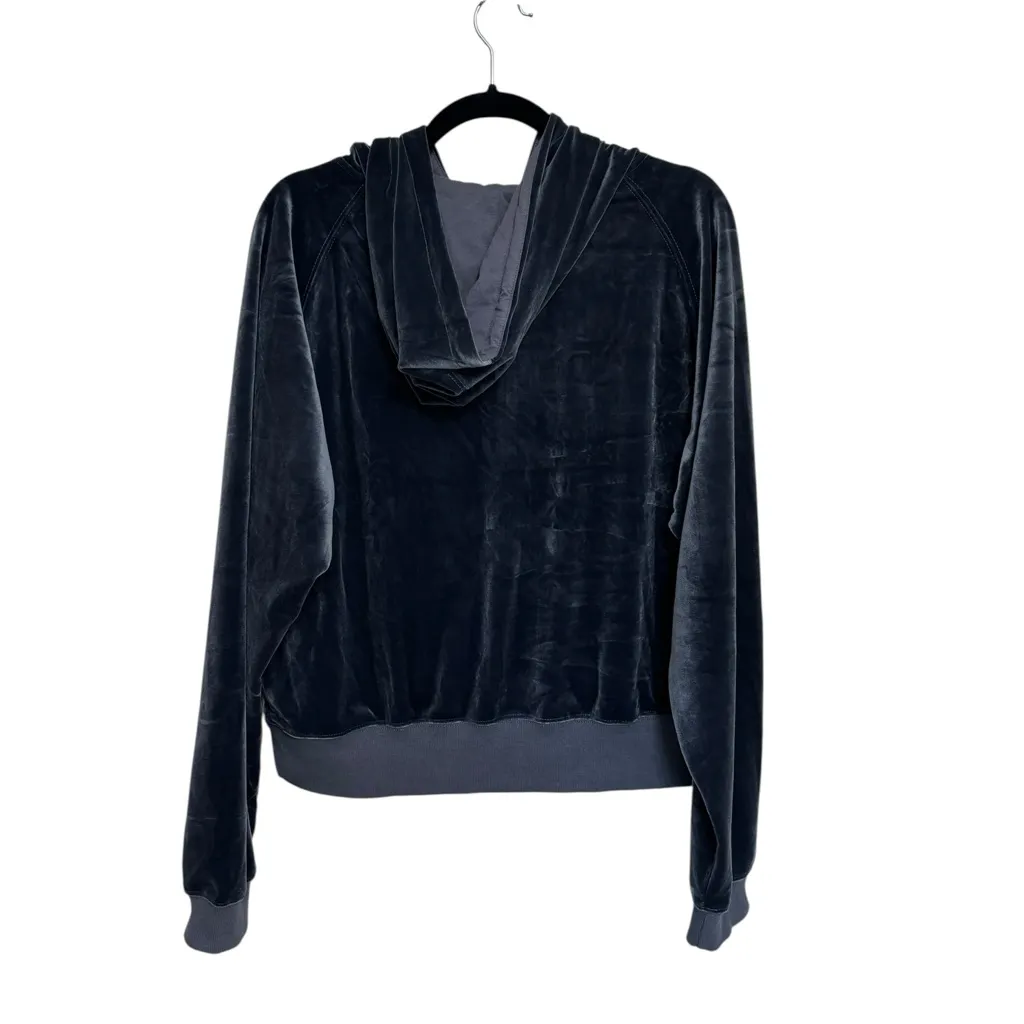 Natural Life Make It Happen Velvet Slate Gray Full Zip Hoodie - Size S - Image 3