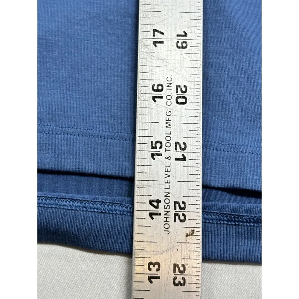 Athleta Air Out Cinch Tee Blue S/S Scoop Neck Elastic Cut-Out Back Women's Small - Image 8