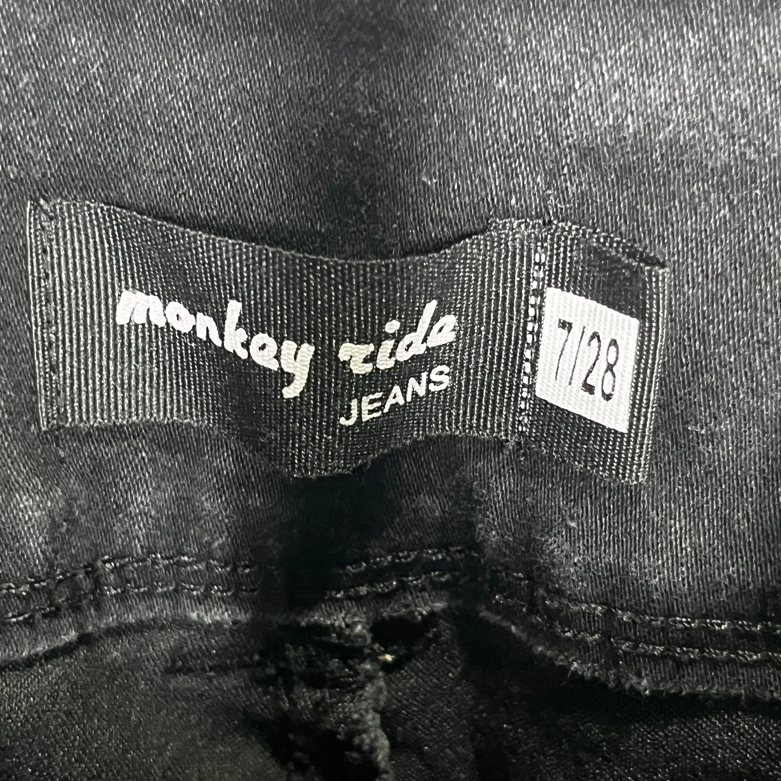 Monkey Ride Women's Black High Waist Jeans Juniors 7 - Image 5