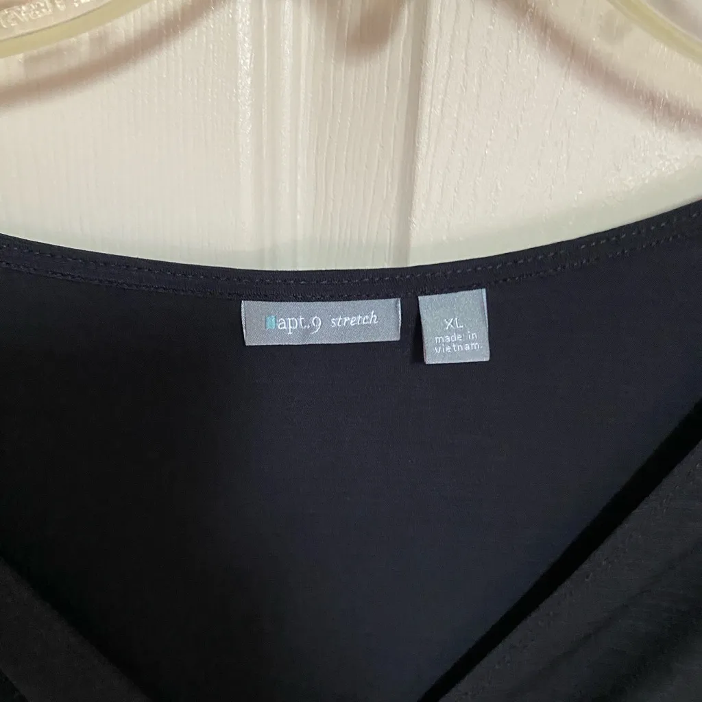 Apt. 9  Black V-Neck Top - Image 2