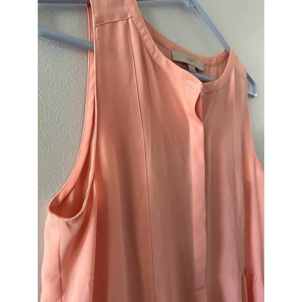Loft Top Women's XS Pink Blouse Sleeveless Button Down Lightweight Flowy Office - Image 2