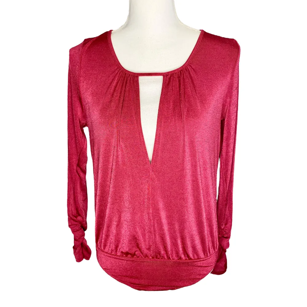 Free People Intimately Kaya Long Sleeve Bodysuit Rose Hypnotic Womens Size Small - Image 2