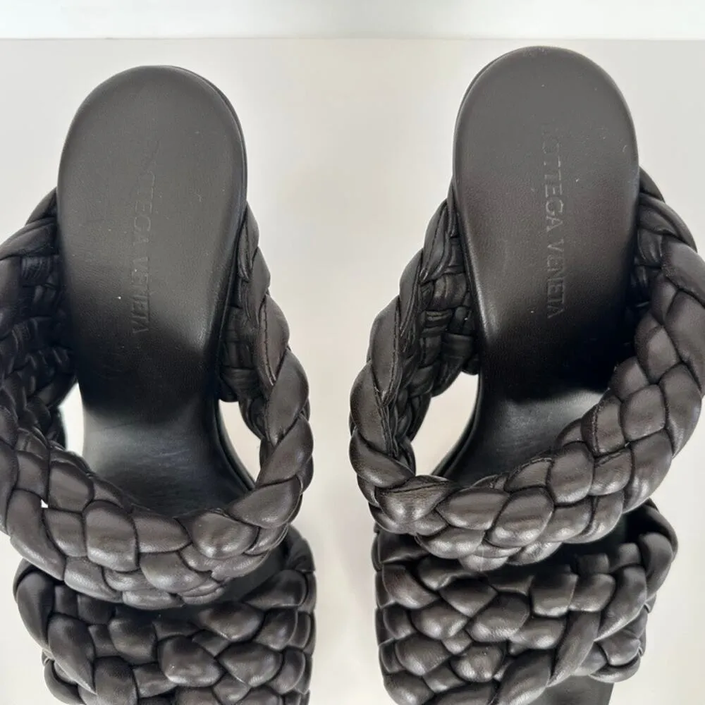 Bottega Veneta The Curve Mule Sandal Dark Cocoa Brown Size 39 Braided Leather - Image 4