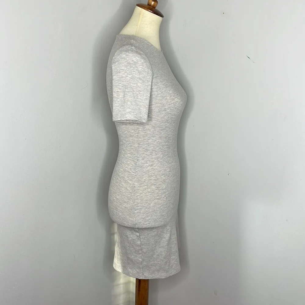 Reformation Jeans Gray Ribbed Mini Dress‎ Shirt Dress Kendy Knit Dress - Image 4