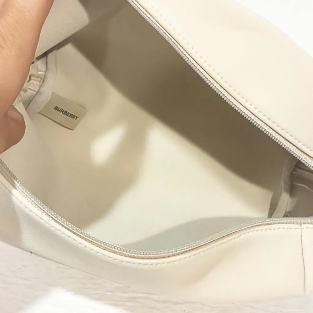 Burberry Logo Clutch‎ Toiletry Bag Cosmetic Pouch Travel Case Beige - Image 4