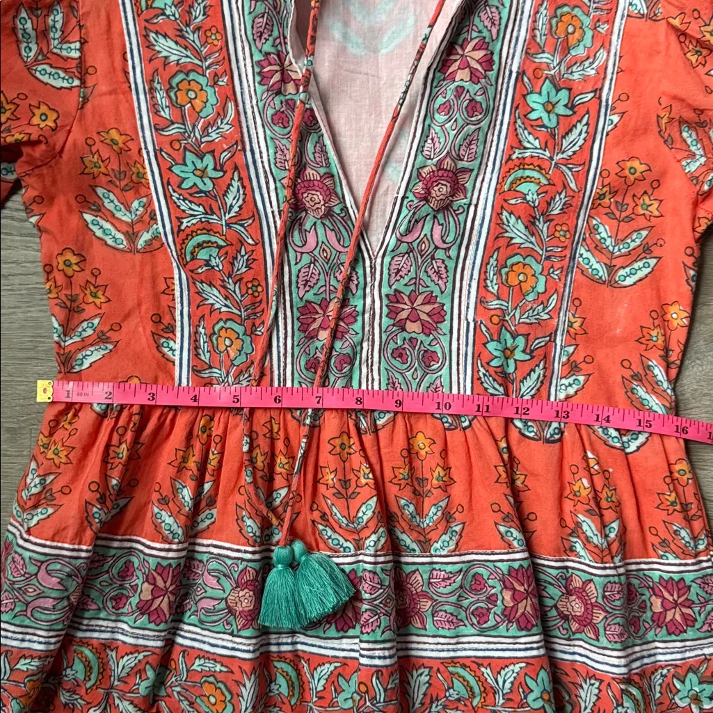 NEW VICTORIA DUNN santorini dress in stardust XS Orange - Image 12