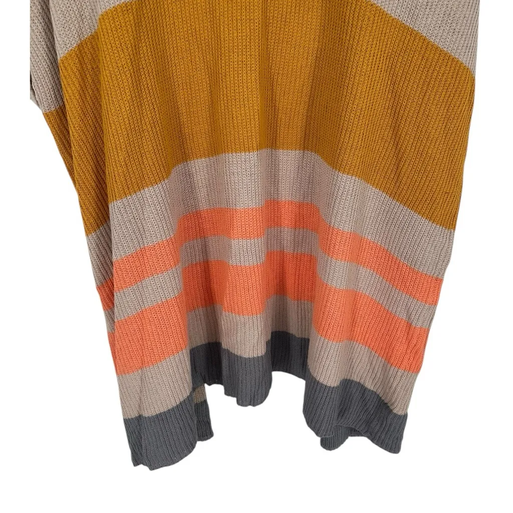 Umgee Colorblock Knit Open Cardigan Boho size Large Warm Tones NWT Short Sleeves - Image 6