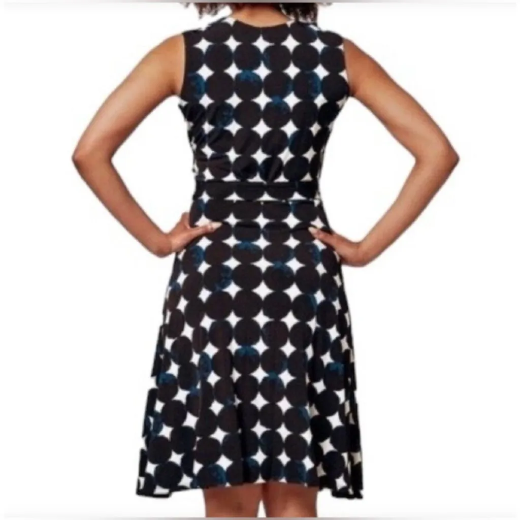 LEOTA Felicity Faux Wrap Polka Dot Print Dress in Midnight Moon size Large NWT - Image 3