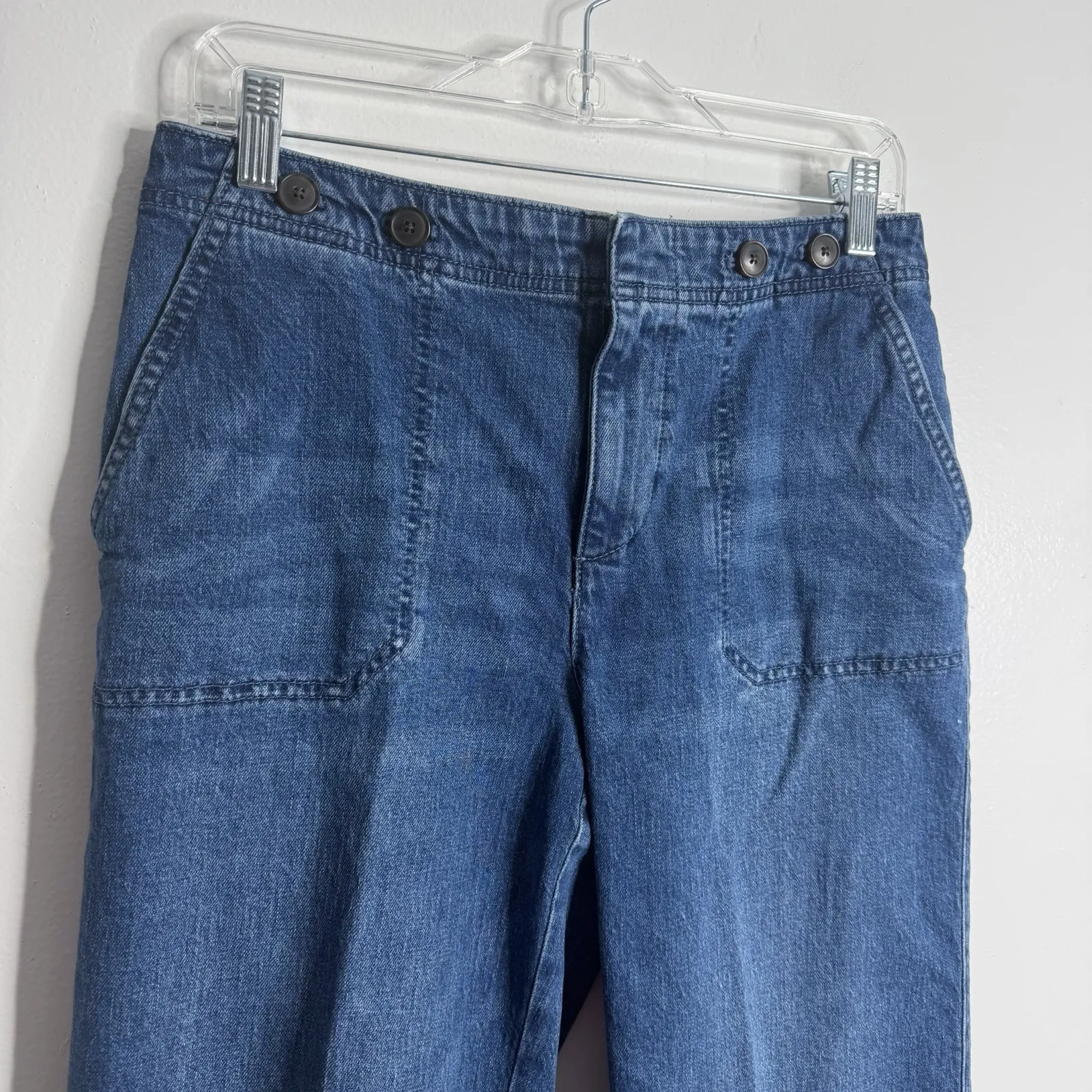 Talbots Wide Leg Crop Jean Cora Wash Blue Size 8 Petite Casual Stretch - Image 6