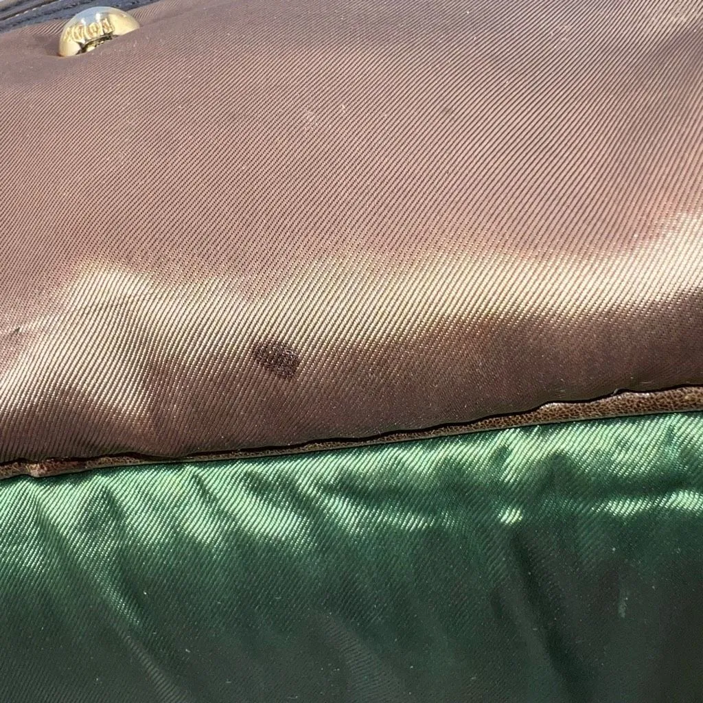 Tod’s Luna Large Handbag in Nylon‎ and Leather Bronze with Green bottom - Image 8