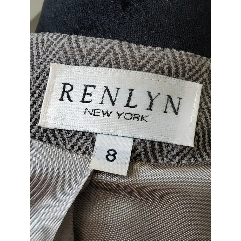 Vintage Renlyn NY Gray 100% Polyester Long Sleeve Jacket & Skirt 2 Piece Suit 8 - Image 7