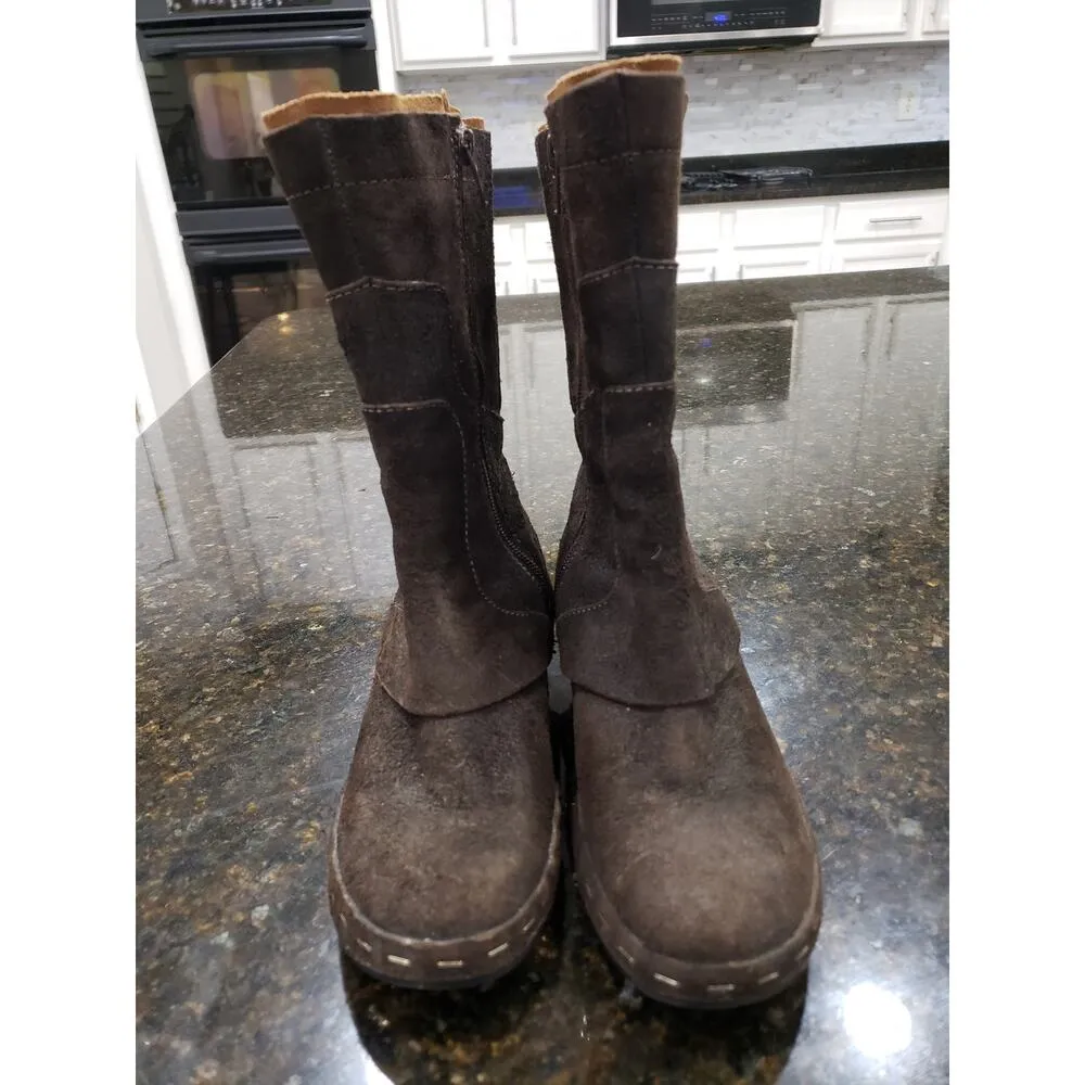 Espresso Merrell Ankle Boots Women's 6 Brown Suede Leather Round Toe Side Zipper - Image 3