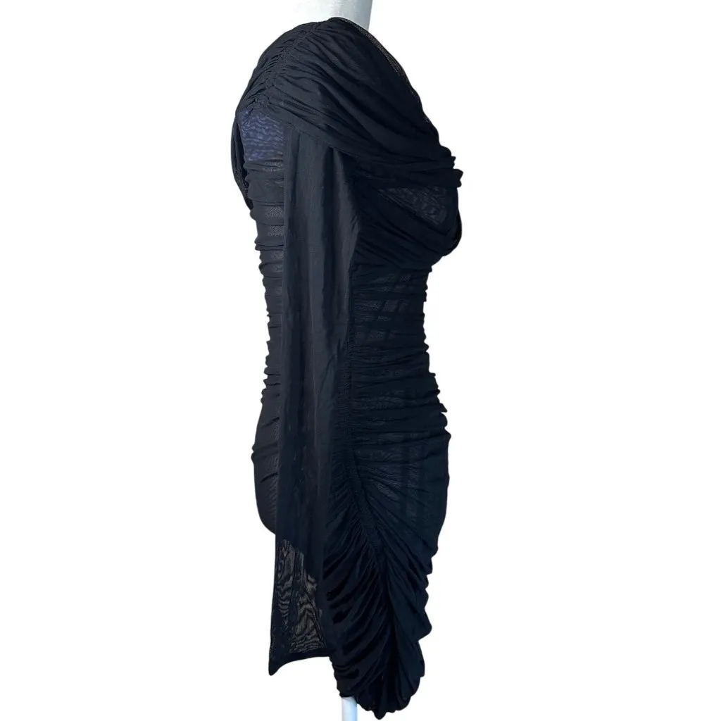 Mugler One Shoulder Mini Dress in Black 42 New Womens Long Sleeve Size undefined - Image 7