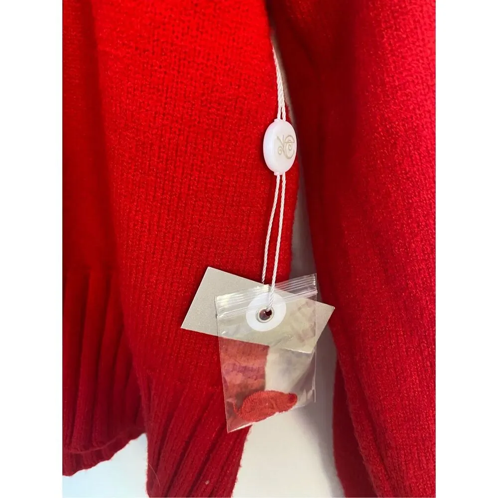 Evolution  Solid Red Ultra Soft Knit Sweater Sz XL - Image 5