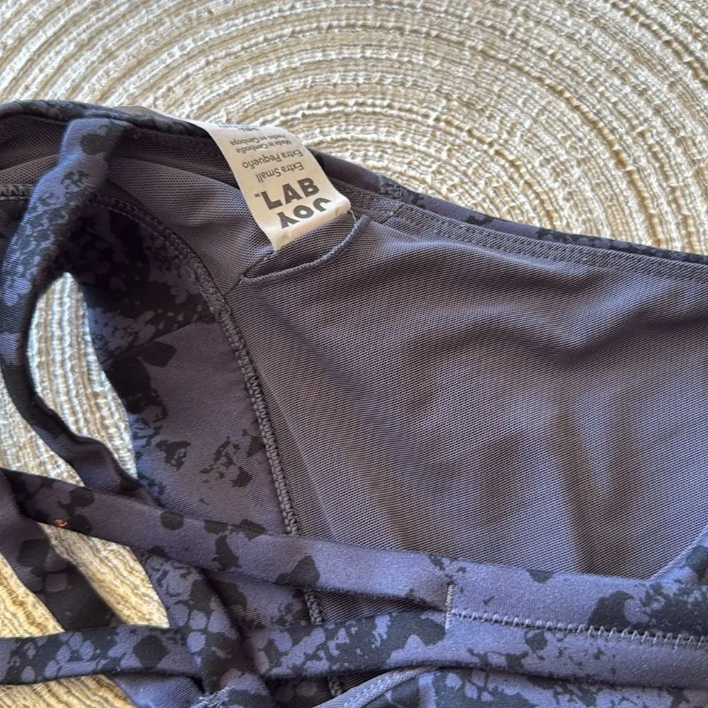 Joy Lab Strappy Sports Bra XS Dark‎ Gray Black Stretch - Image 5