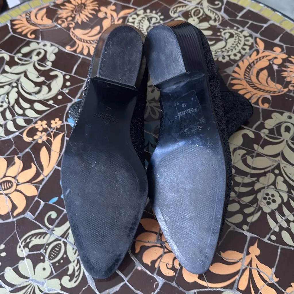 ZARA Black Glitter Ankle Boots SZ: 11 - Image 6