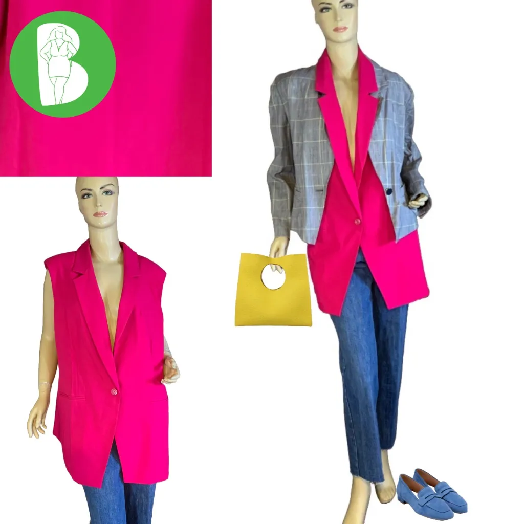 I.N.C. FUCHSIA PINK COLLARED VEST NWT (XXL) - Image 2