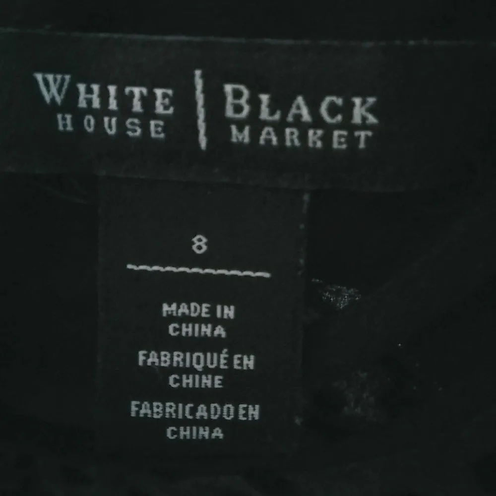 White House Black Market S Swiss Dot Long Sleeved Black Top Funeral - Image 11