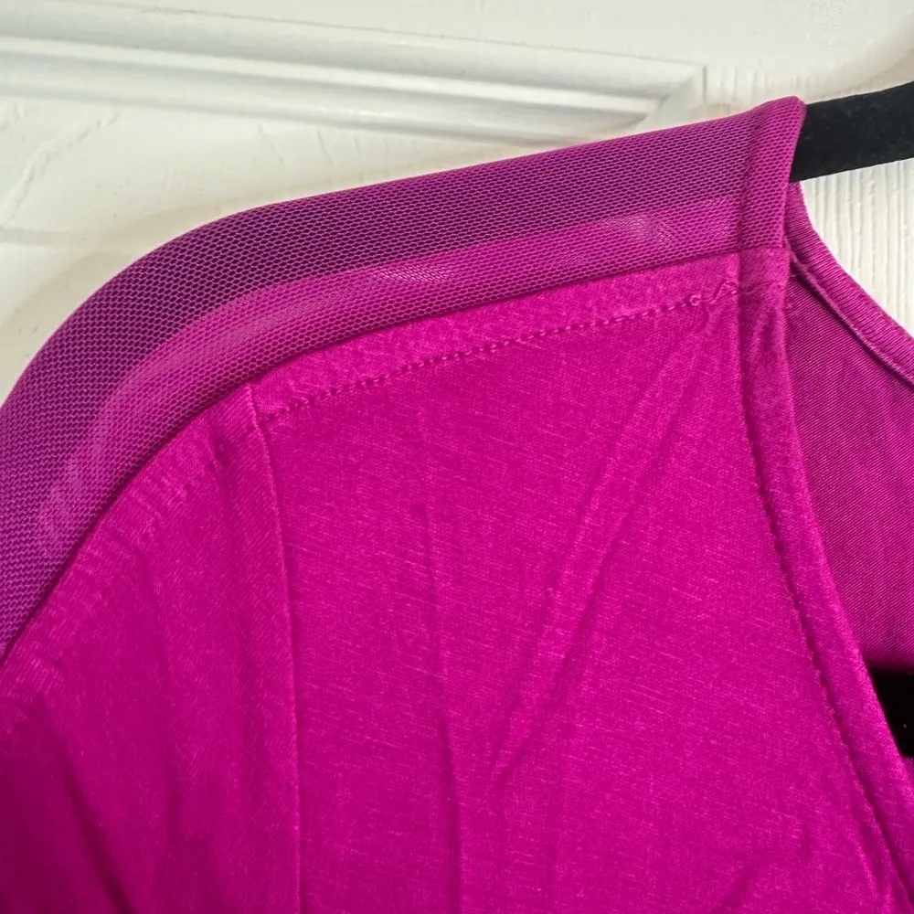 Women's Fuchsia Shirt with Sheer Panels, Size Medium - Image 9